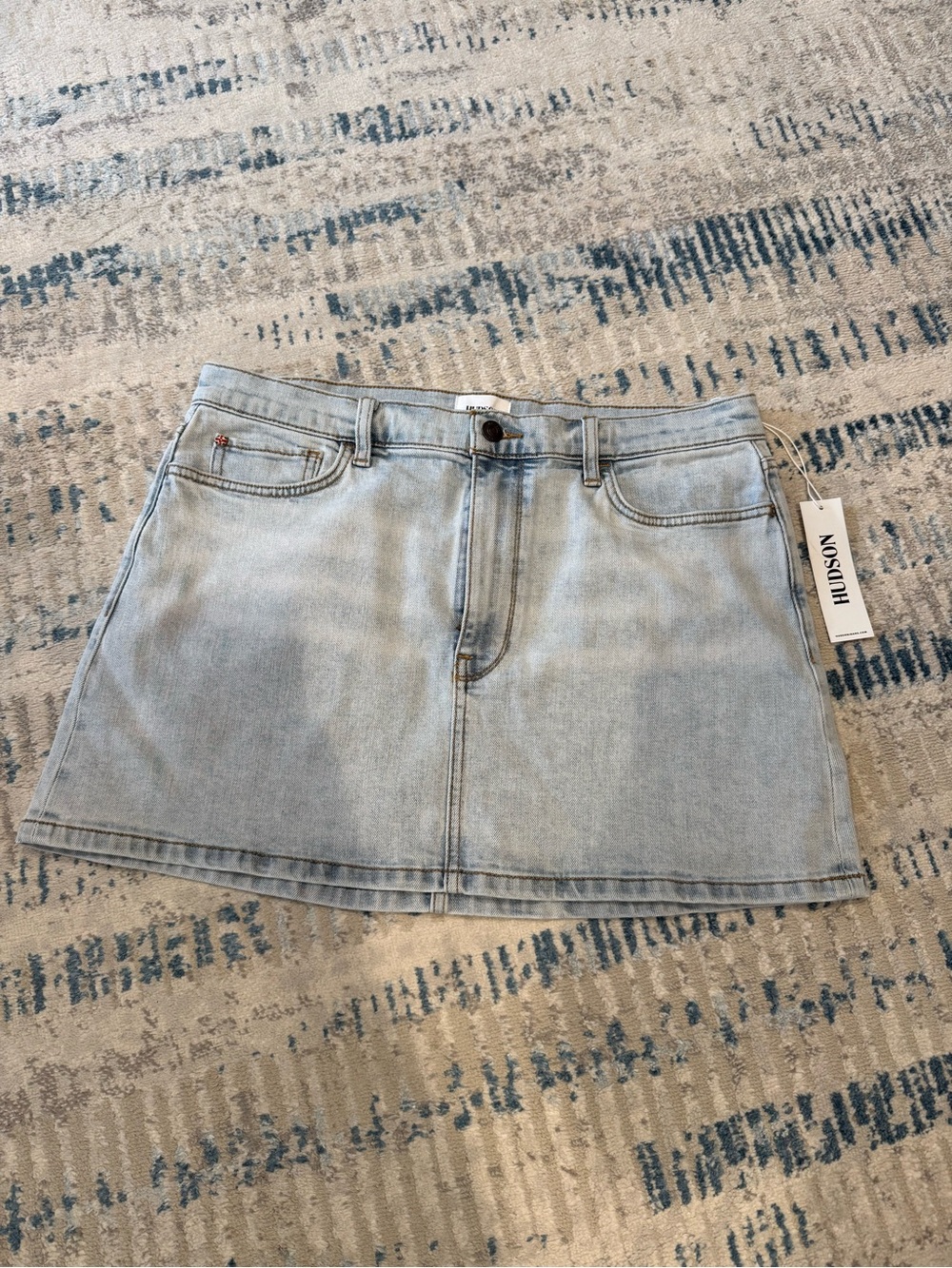Hudson Faded Light Blue Denim Mini Skirt